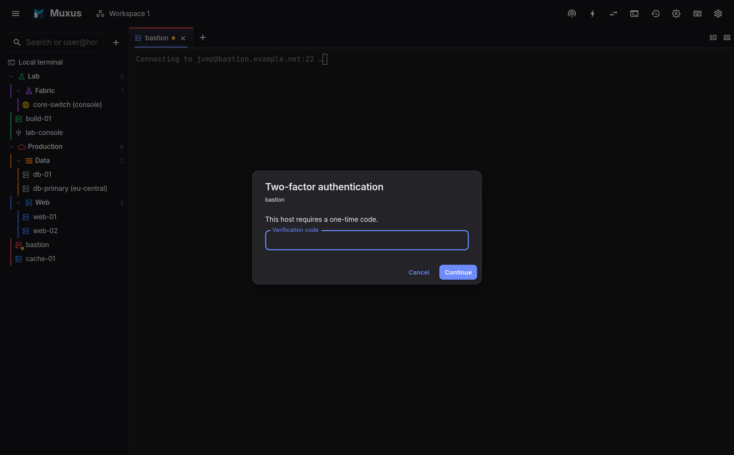 A keyboard-interactive prompt
