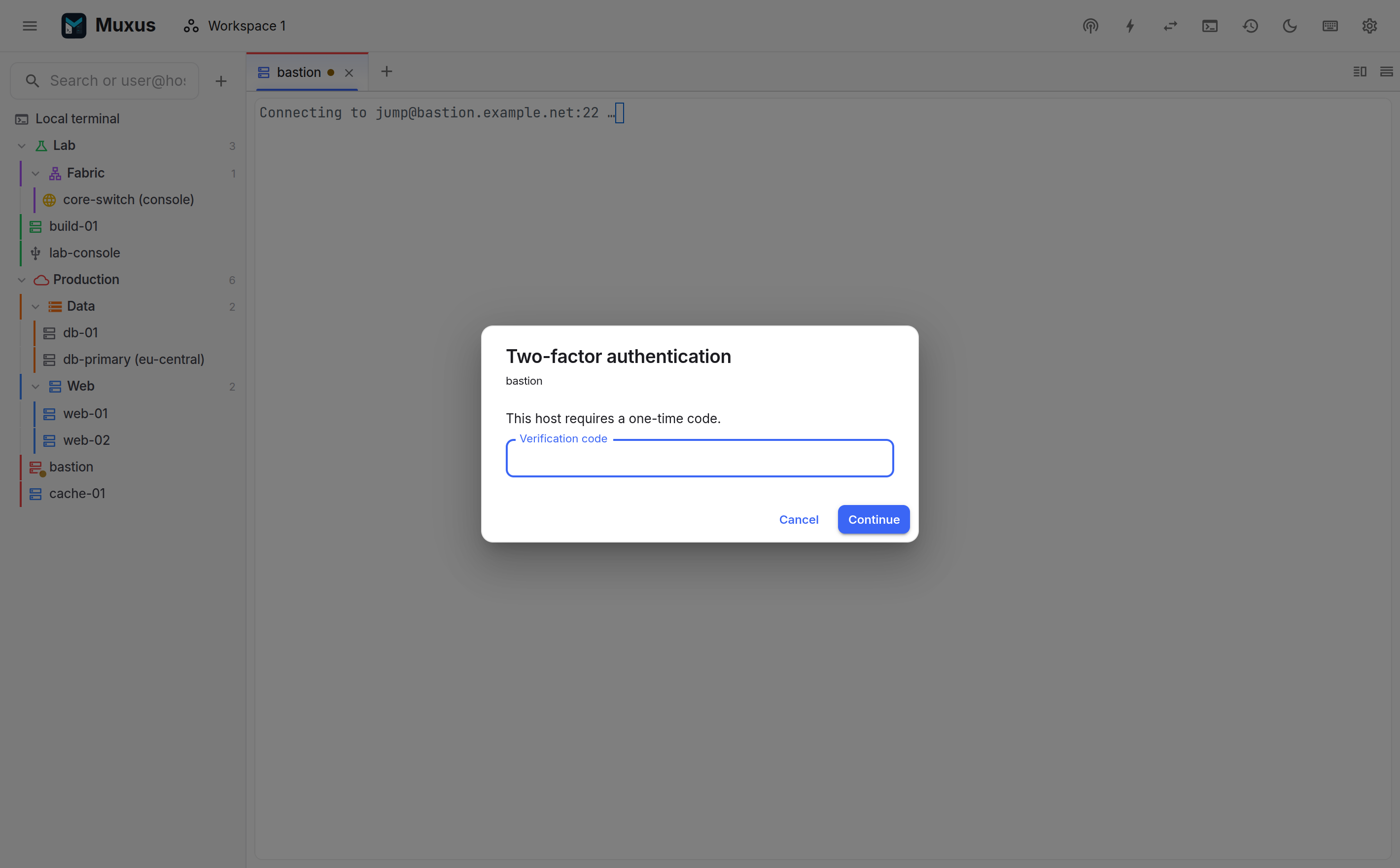 A keyboard-interactive prompt
