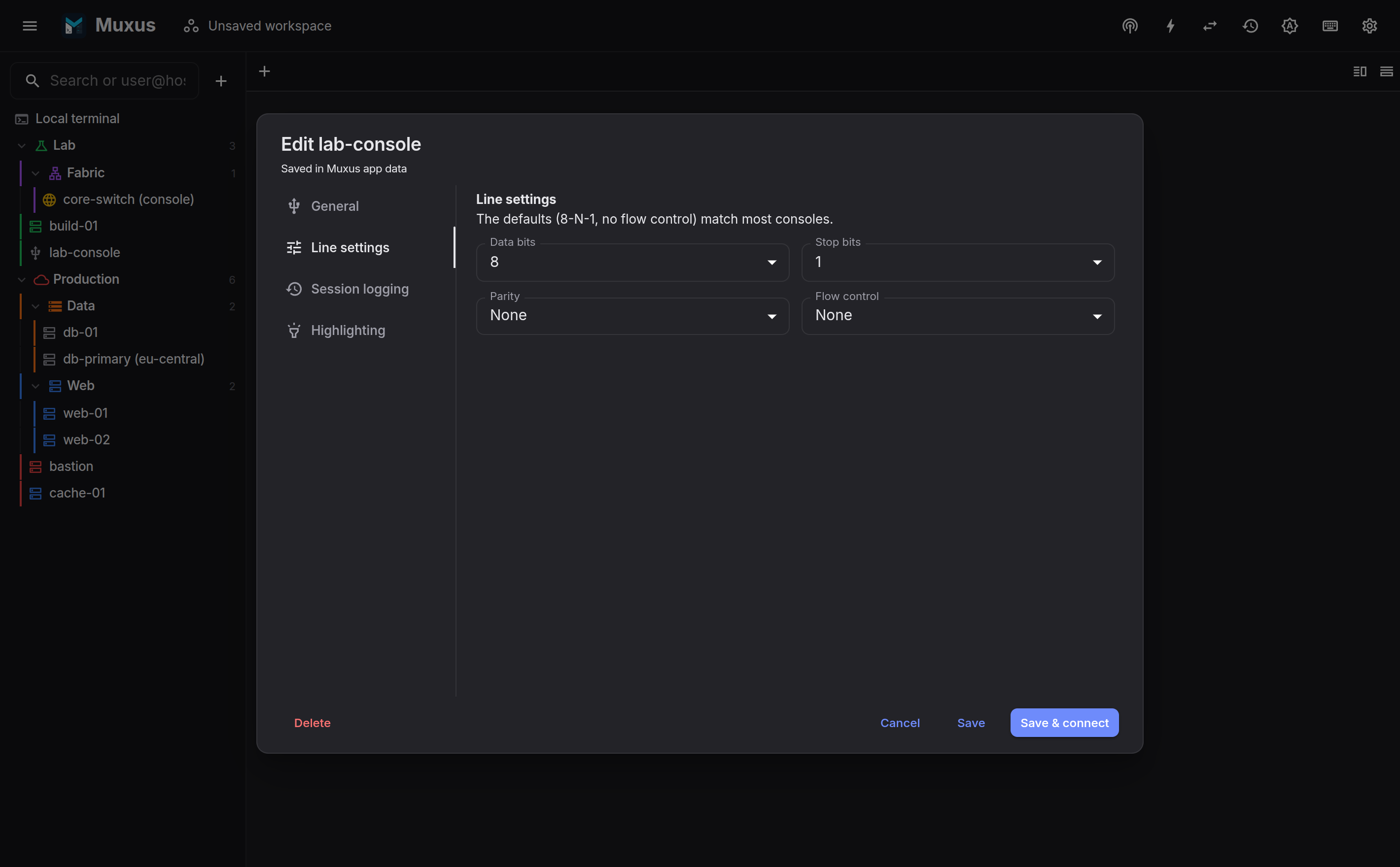 The serial host editor
