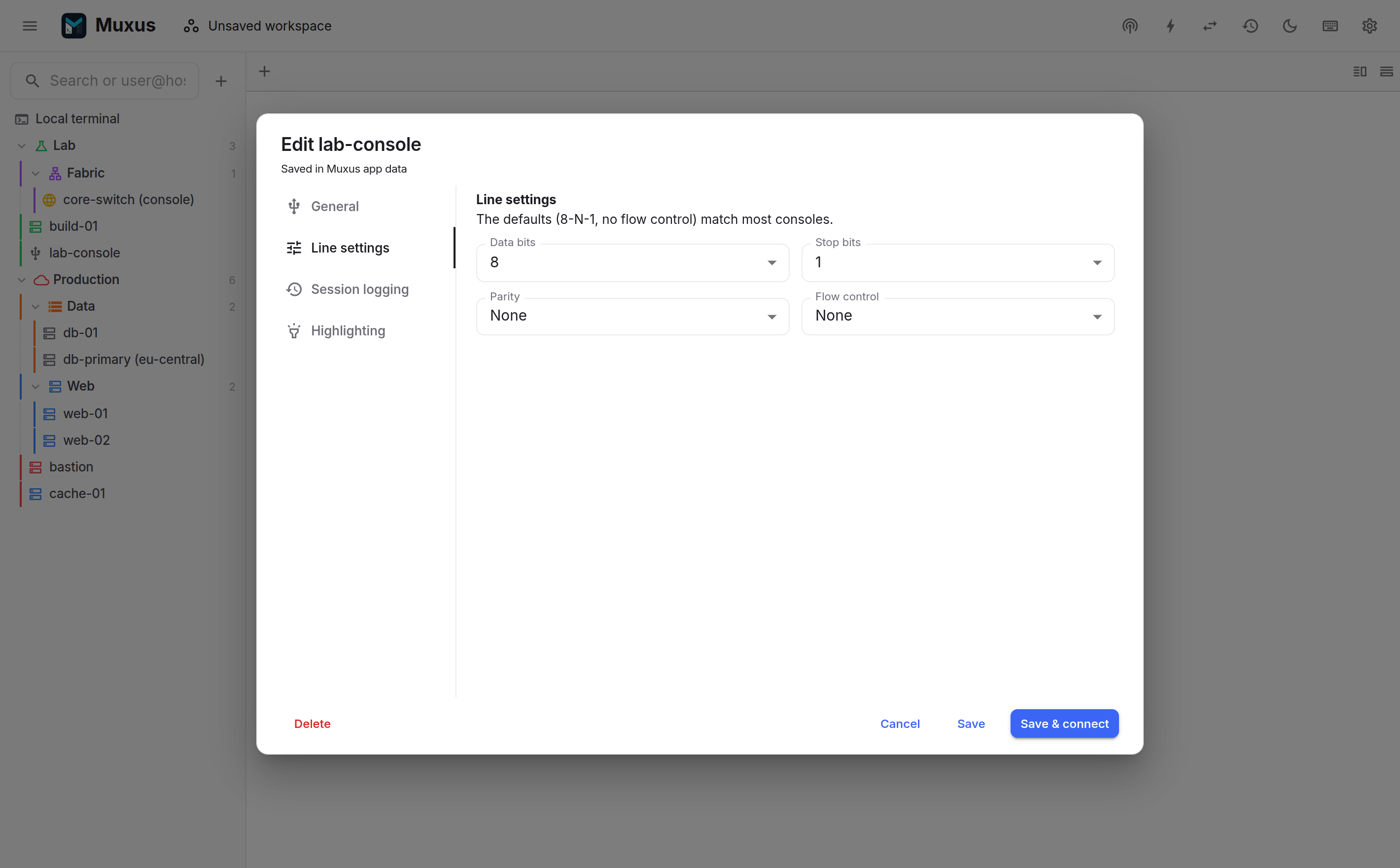 The serial host editor