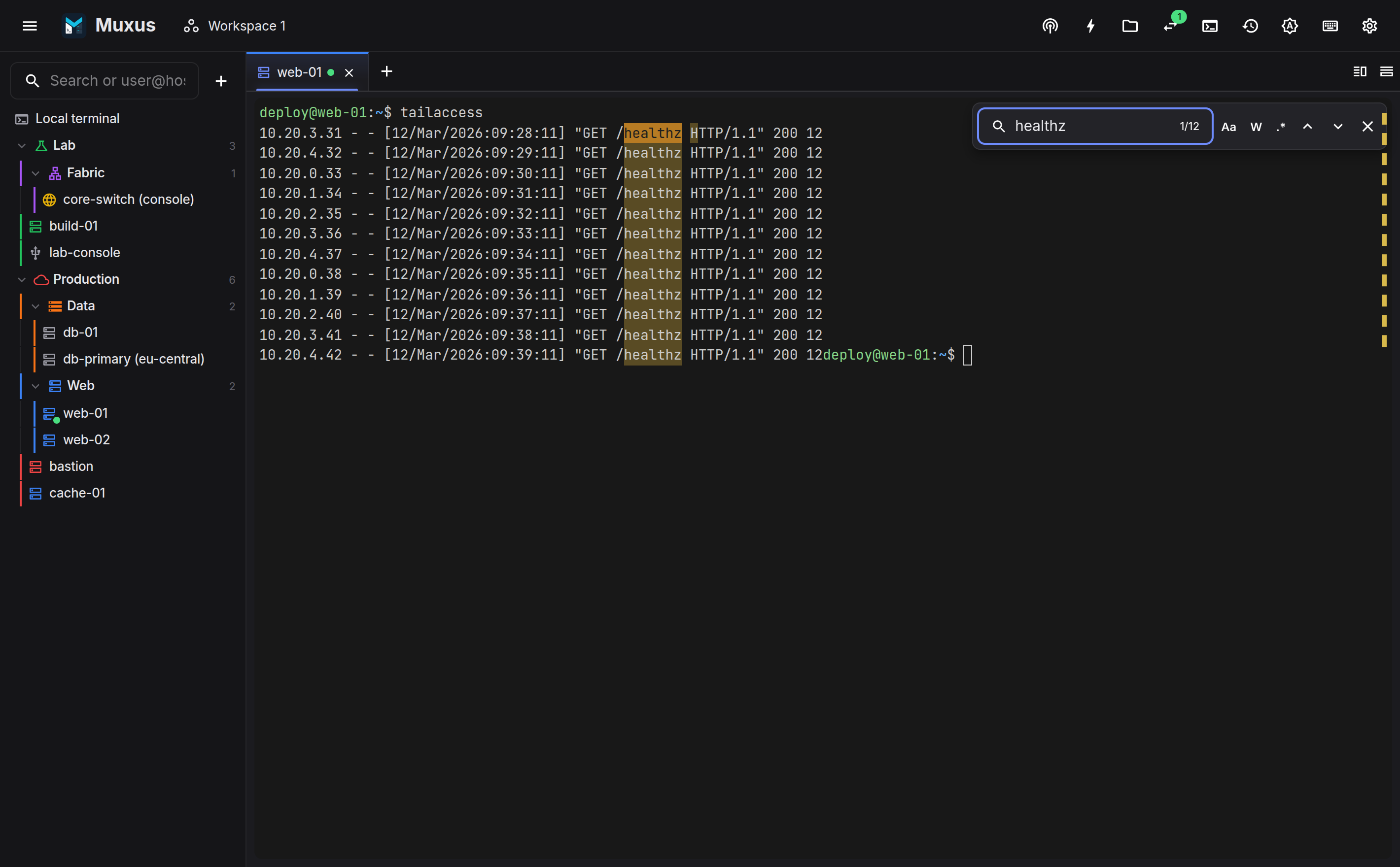 Searching the scrollback