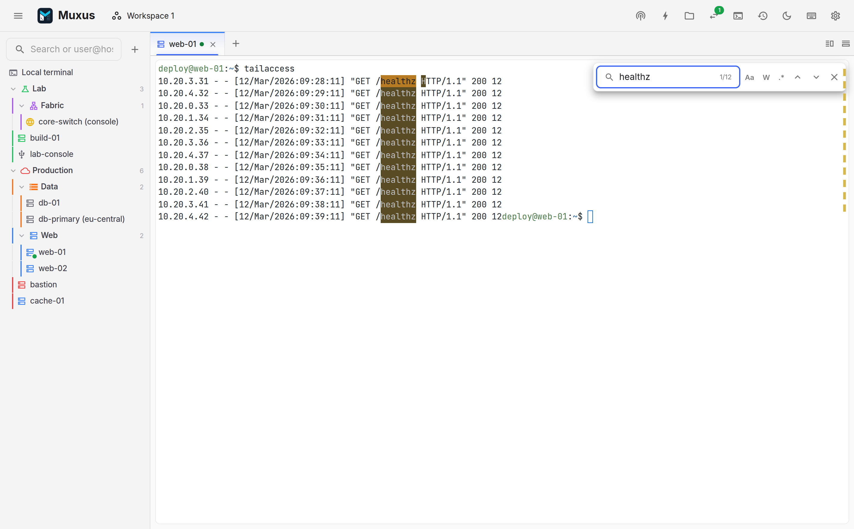 Searching the scrollback